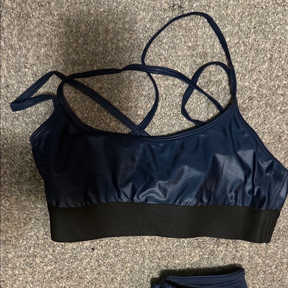 Noli Yoga liquid 3 piece Stylish Navy Blue Activewear Set - Picture 2 of 9